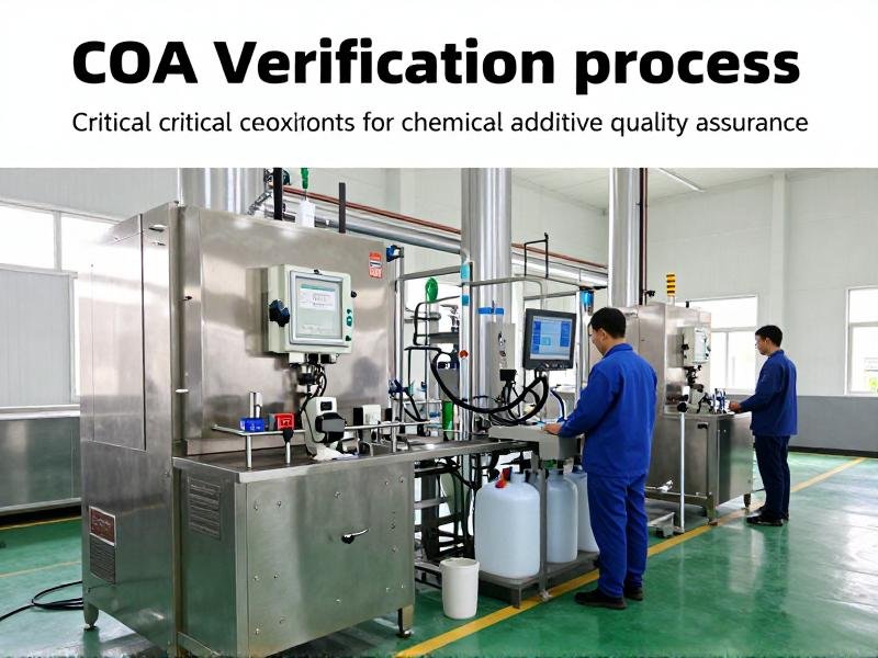 COA verification process showing critical checkpoints for chemical additive quality assurance