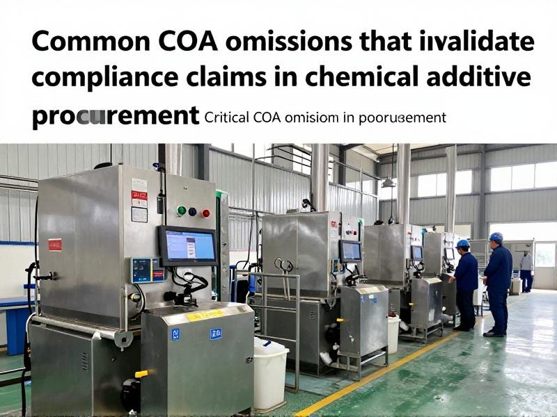 Critical COA omissions in chemical procurement Common COA omissions that invalidate compliance claims in chemical additive procurement