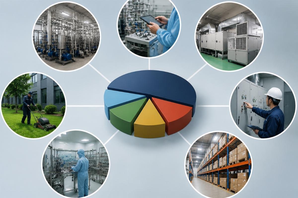 Factory overhead cost breakdown diagram GMP facility operational cost structure
