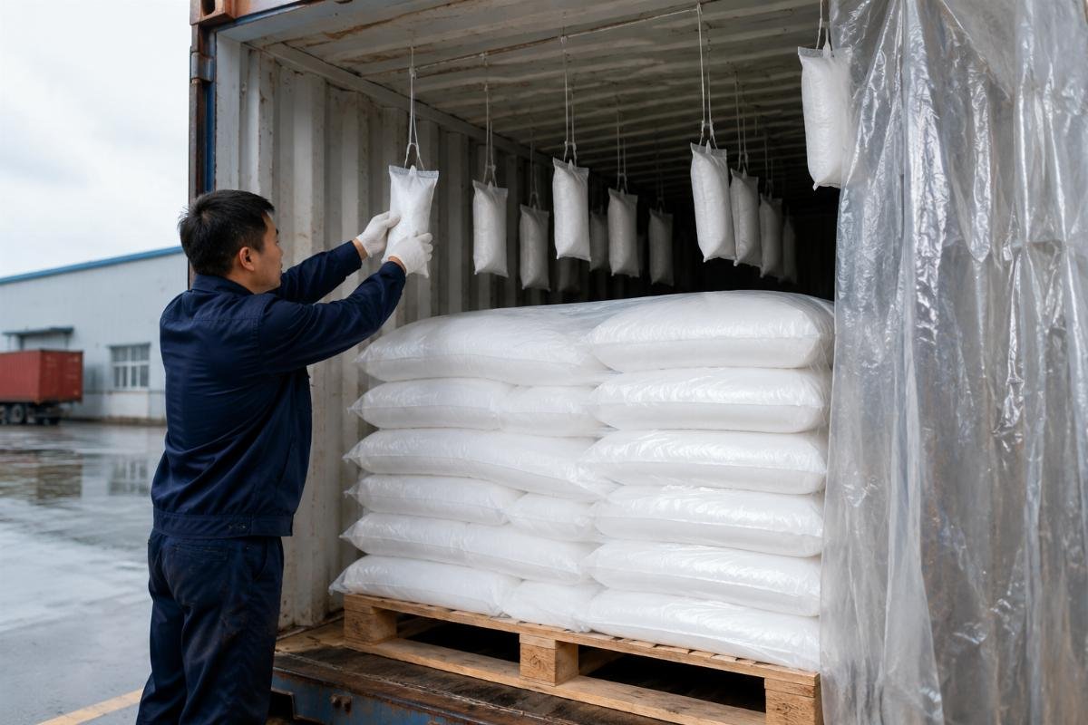 Food additive moisture control during shipping