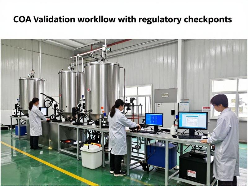 COA validation workflow with regulatory checkpoints