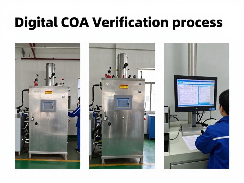 Digital COA verification process showing metadata checks