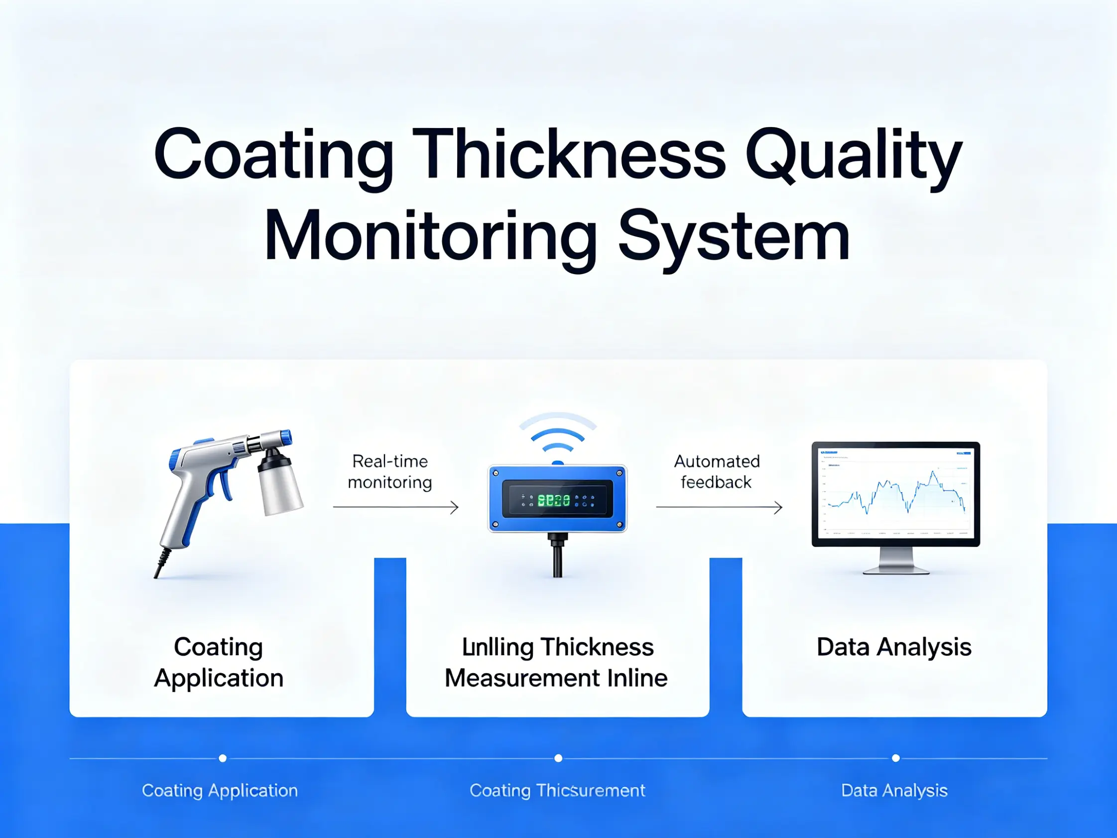 Coating thickness measurement inline Quality monitoring system for coating thickness